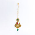 22k-gold-Graceful Engraved Kundan Tikka