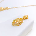 Fancy Oval Jali 22k Gold Set