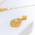 Radiant Open Dome 22k Gold Necklace Set