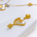 Elevated Two-Tone Heart Necklace 22k Gold Set w/ Bracelet