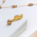 Three-Tone Marquise 22k Gold Necklace Set w/ Bracelet