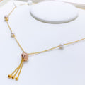 Classy Rose Gold Tassel 22k Gold Necklace
