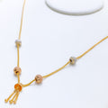 Dainty Multi-Tone Dangling 22k Gold Necklace
