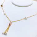 Graceful Rose 22k Gold Necklace w/ Pearl