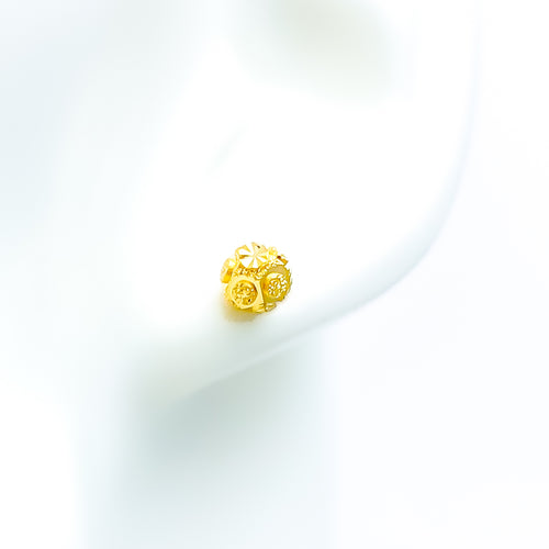 22k-gold-Dotted Textured Orb Earrings