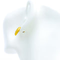 22k-gold-Two Tone Filigree Leaf Earrings