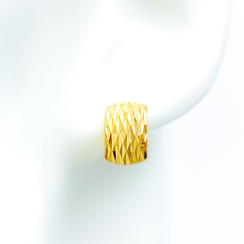 22k-gold-Stunning Diamond Faceted Earrings 