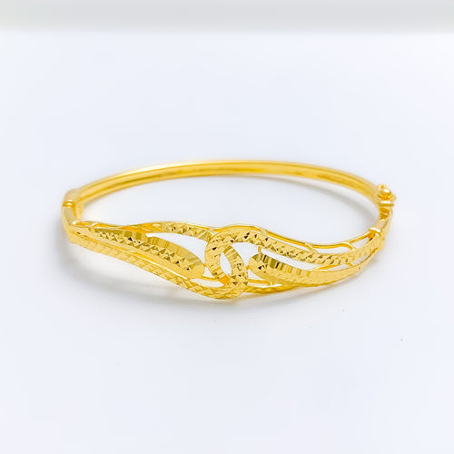 Dressy Twin Loop 22k Gold Bangle Bracelet