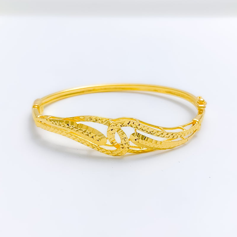 Dressy Twin Loop 22k Gold Bangle Bracelet