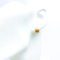 22k-gold-Stylish Slender Two Tone Earrings