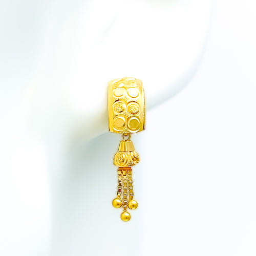 22k-gold-Delightful Chandelier J Earrings