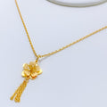 IN-STORE PROMO - 22k Fancy Floral Gold Pendant With Chain 1