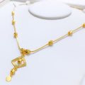Glimmering Fancy 22k Gold Drop Necklace