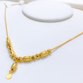 Charming Engraved 22k Gold Barrel Necklace