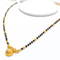 Posh Black Bead Thali 22k Gold Necklace