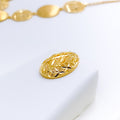 Alternating Sand Finish 22k Gold Necklace Set