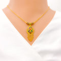 22k-gold-traditional-meenakari-peacock-necklace-set