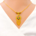 22k-gold-traditional-meenakari-peacock-necklace-set