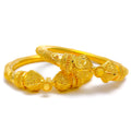 Special Netted Flower Adorned 22k Gold Pipe Bangles