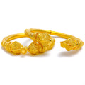 Special Netted Flower Adorned 22k Gold Pipe Bangles