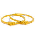 Elegant Lightweight 22k Gold Pipe Bangles