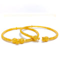 Elegant Lightweight 22k Gold Pipe Bangles