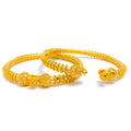 Opulent Striped 22k Gold Pipe Bangles