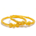 Sophisticated Twisted Bead 22k Gold Pipe Bangles