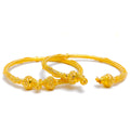 Sophisticated Twisted Bead 22k Gold Pipe Bangles