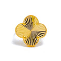 Reflective Clover 21K Gold Ring 
