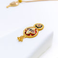 Vibrant Traditional Round 22k Gold Necklace Set