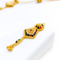 Opulent Colorful Dangling 22k Gold Necklace Set