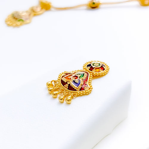 Festive Floral 2k Gold Meenakari Set