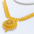 Magnificent Floral Leaf 22k Gold Mala Necklace