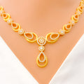 22k-gold-Elegant Dual Open Drop CZ Necklace Set