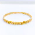 Dainty Delicate Wavy 22k Gold Bangles