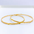 Dainty Delicate Wavy 22k Gold Bangles