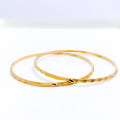 Timeless Evergreen Reflective 22k Gold Bangles