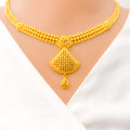 22k-gold-beautiful-flower-accented-mesh-necklace-set