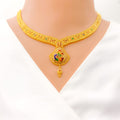 22k-gold-Paisley Accented Traditional Peacock Necklace Set