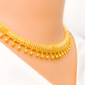 22k-gold-Upscale Striped Choker Set w/Hanging Tassels 