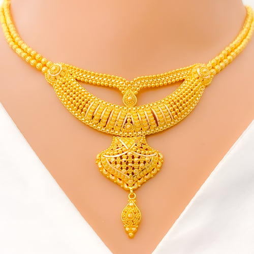 22k-gold-Dressy Decorative Multi bead Necklace Set