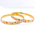 Ethereal Two-Tone Swirl  22k gold Bangle Pair