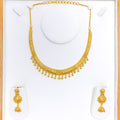 22k-gold-Upscale Striped Choker Set w/Hanging Tassels 