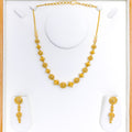 22k-gold-Majestic Tapering Wire Ball Necklace Set