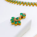 Emerald and Diamond + 18k Gold Necklace Set
