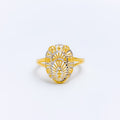 Intricate Beaded Two-Tone 22k Gold Ring