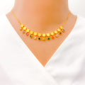 22k-gold-Vibrant Multi Color CZ Charm Necklace Set w/ Bracelet