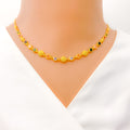 22k-gold-Unique Upscale Textured Colored CZ Necklace Set w/ Bracelet