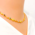 22k-gold-Textured Sparkling CZ Necklace 